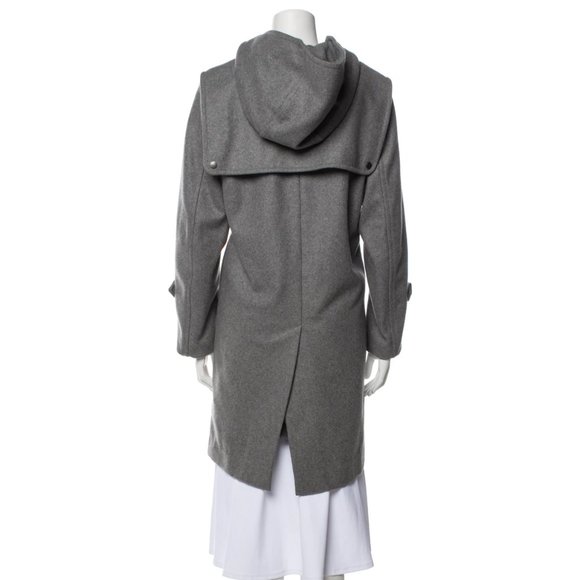 A.L.C. / HOODED WOOL-BLEND COAT / Grey / Small - Picture 6 of 16
